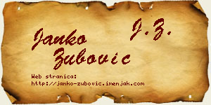 Janko Zubović vizit kartica